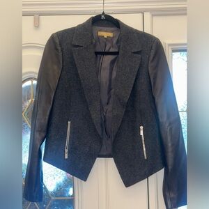 Michael Kors blazer with leather sleeves size 10